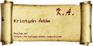 Kristyán Ádám névjegykártya