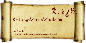 Kristyán Ádám névjegykártya