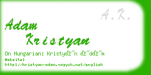 adam kristyan business card